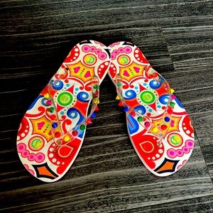 Christian Louboutin Loubi Flip Spikes Donna Flat Flip Flops